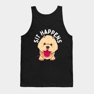 Sit Happens Cute Funny Dog Tank Top